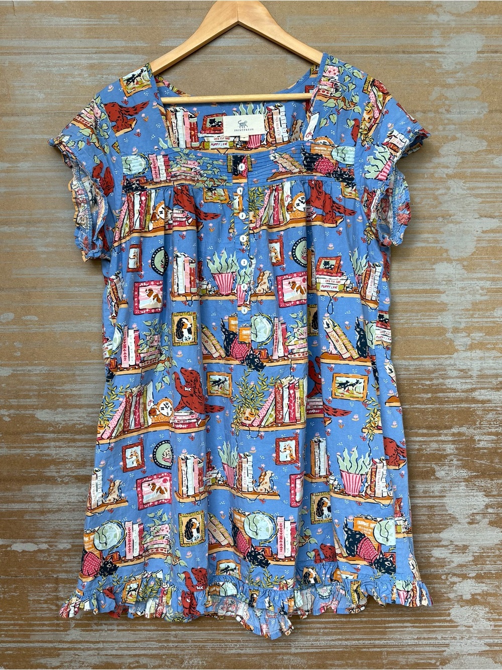 Printfresh Unleashed Stories Nightgown Pajamas Lounge 100% Cotton Womens M